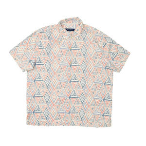 Tommy Bahama Men's Silk Blend Button Down Shirt Short Sleeve Size XXL Geometric
